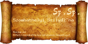 Szombathelyi Szilvána névjegykártya